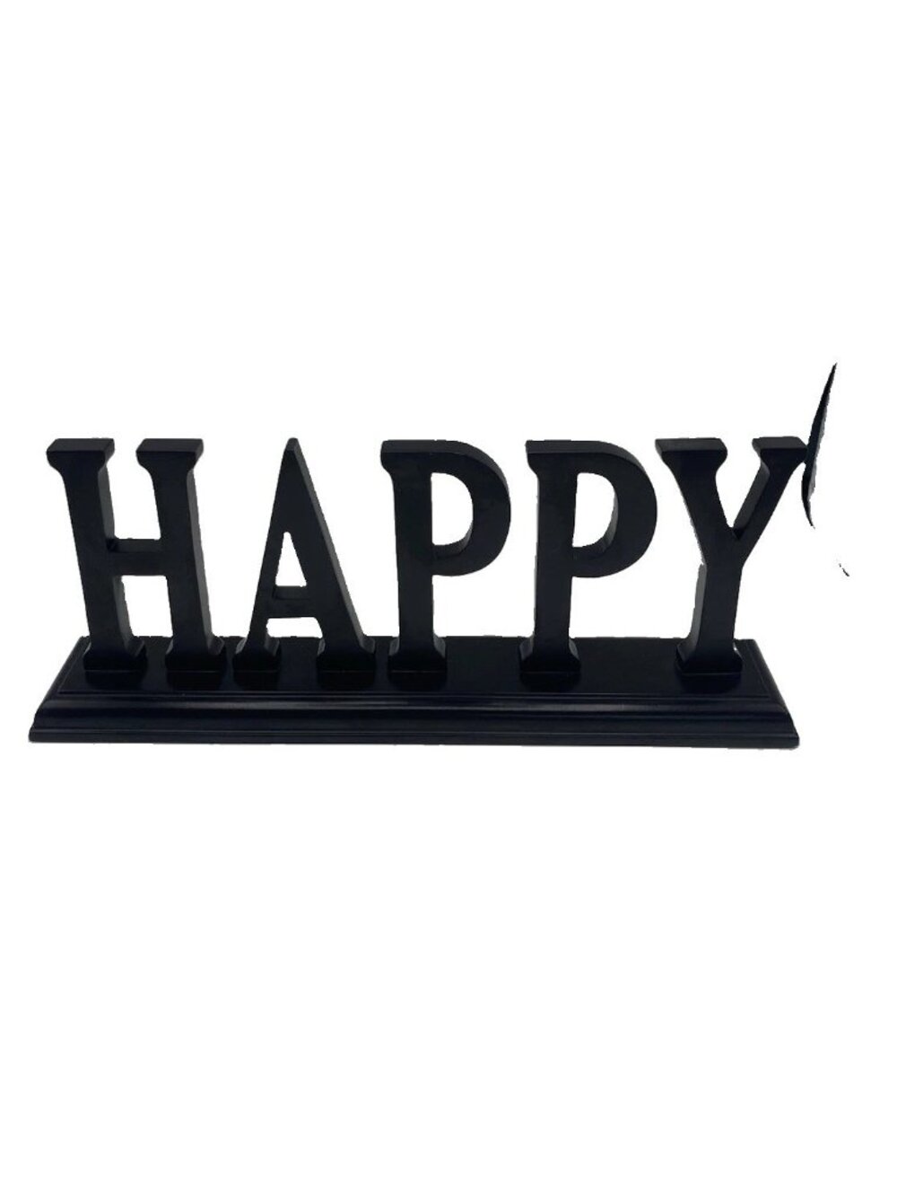 Wood Happy Tabletop Sign Rustic Shelf Mantel Home Decor 13 In Espresso Color